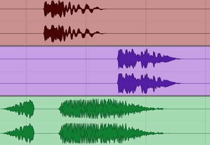 A trio of soundwaves illustrating the Mech portion of the Skewer's sound.