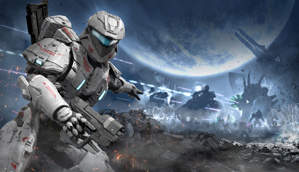 The cover art for Spartan Assault, without any logos.