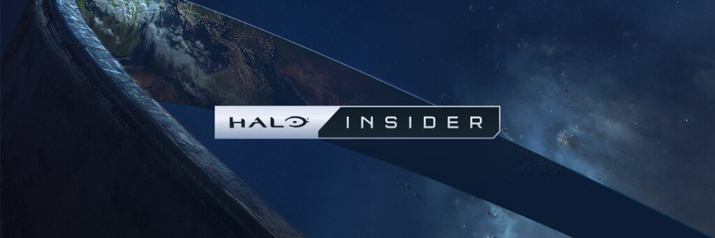 Halo Insider logo on top of a Halo Ring in space.
