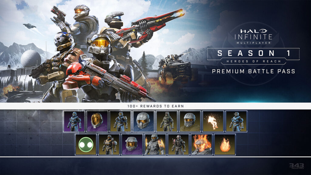 Halo Infinite S1 Heroes of Reach battle pass example