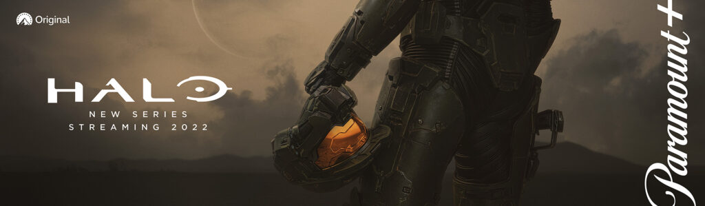 Header for the Paramount+ Halo TV Series showing the Master Chief.