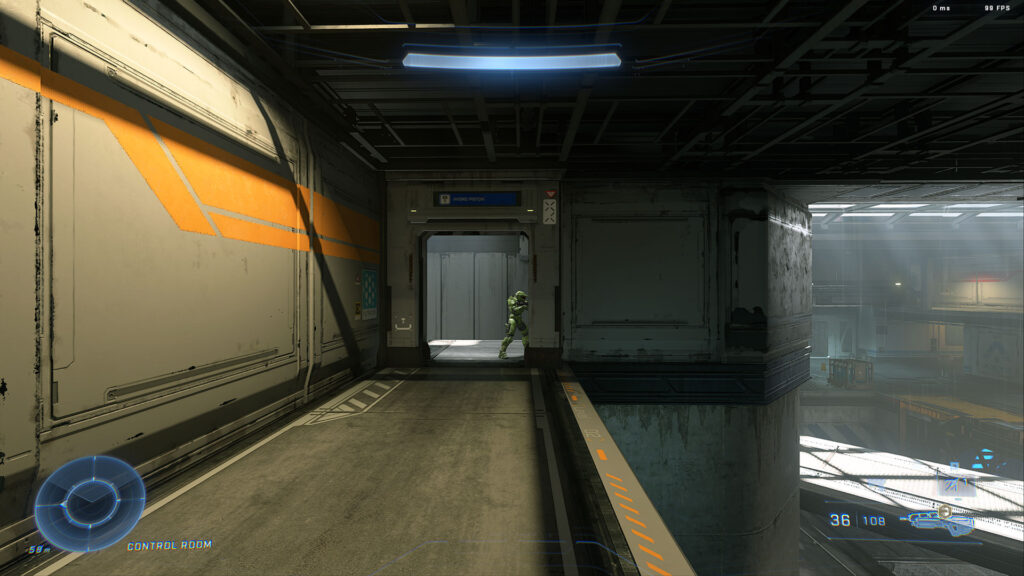 A first person view of the target as part of the explanation on latency.