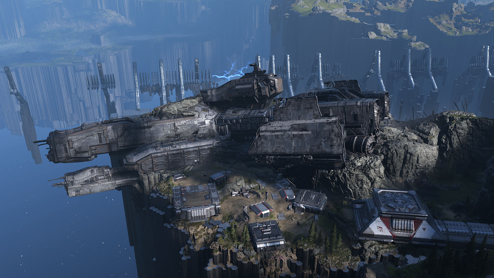 Screenshot of Outpost Tremonius in Halo Infinite.