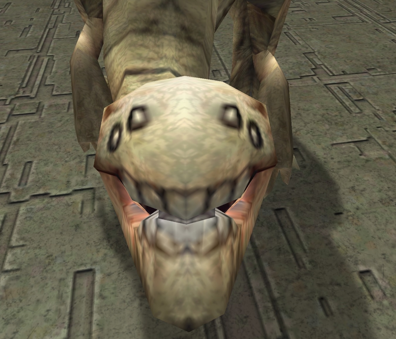 Close-up image of thorn beast "smiling"