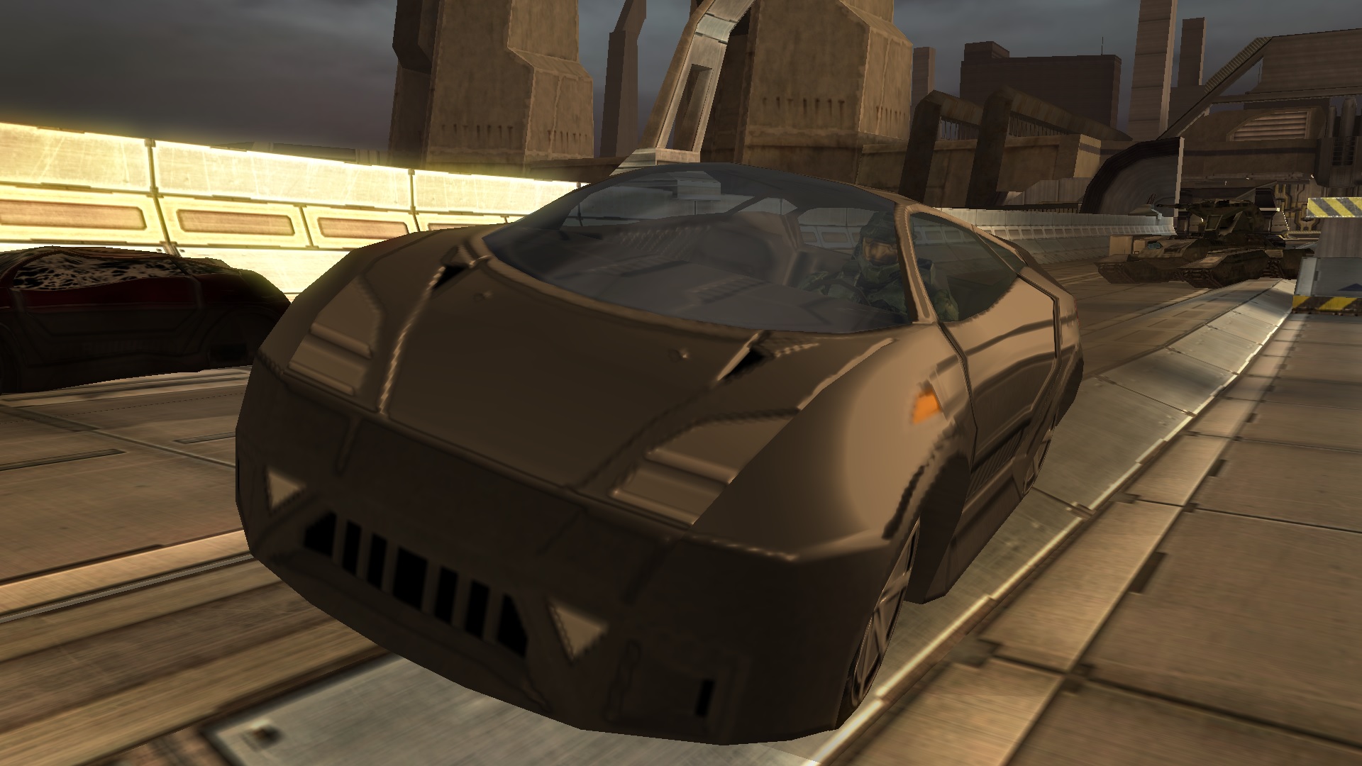 Image of the Master Chief driving the Überchassis in Halo 2
