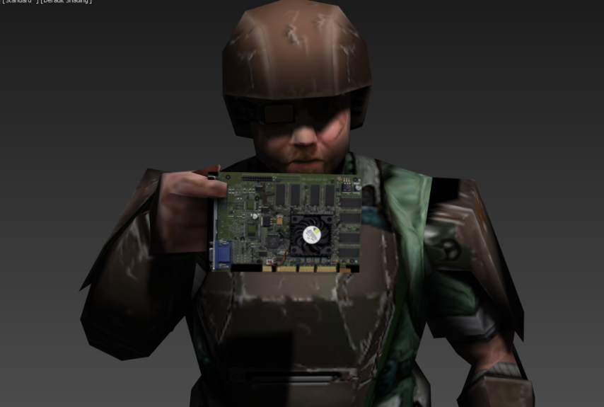 Marine holding GeForce graphics card