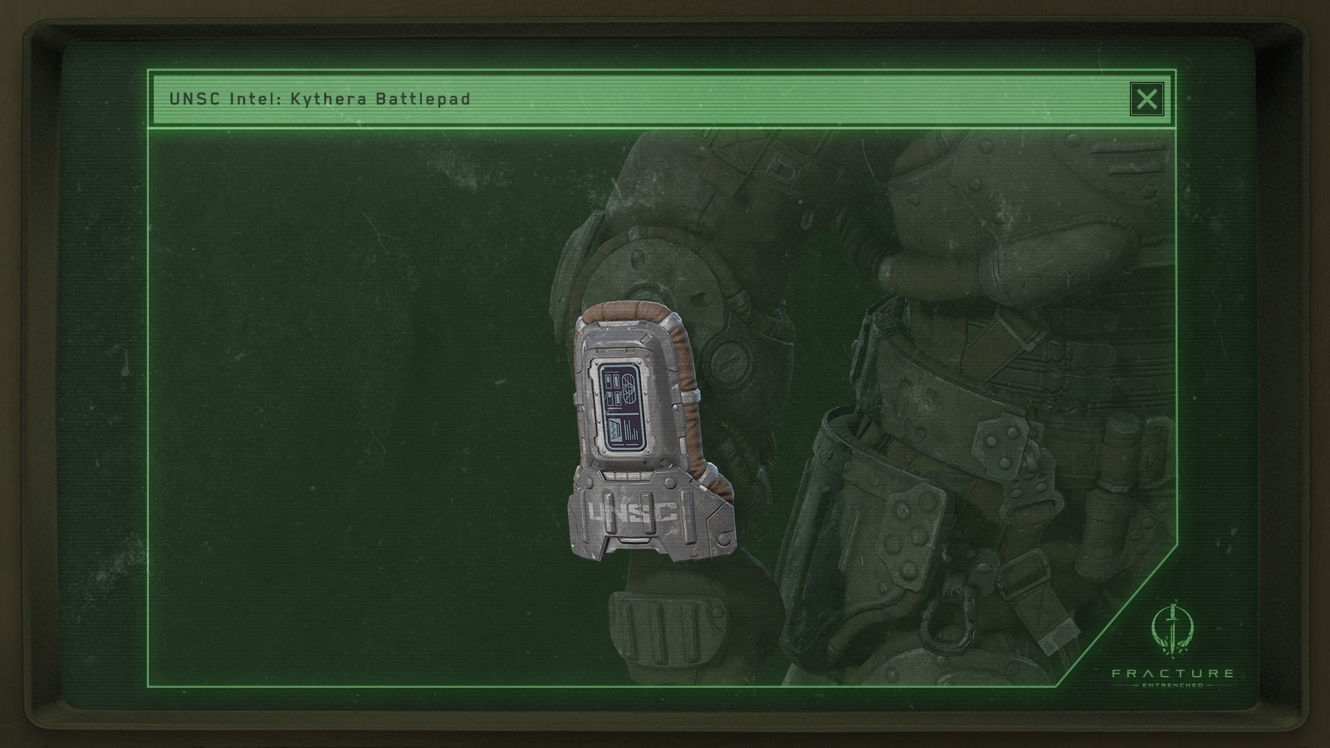 UNSC Intel image of Kytheria Battlepad wrist attachment