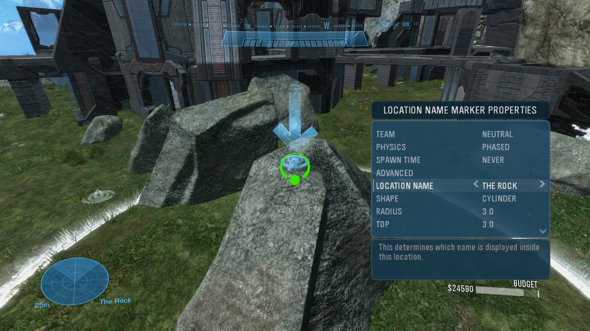 In-game screenshot of Forge menu to name a map location