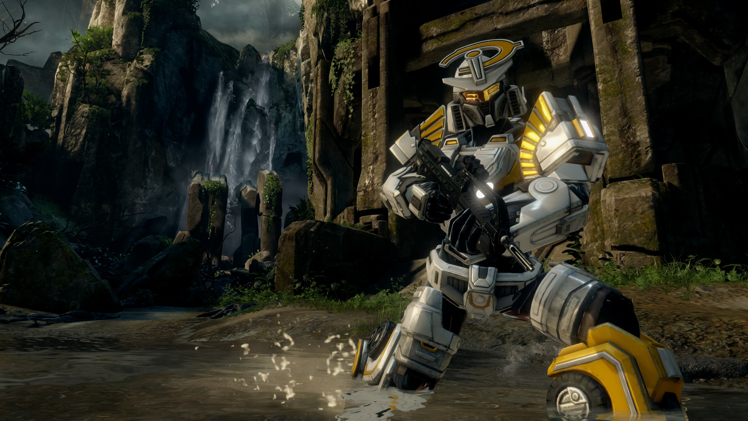 In-game screenshot of a Spartan in Megaframe armor