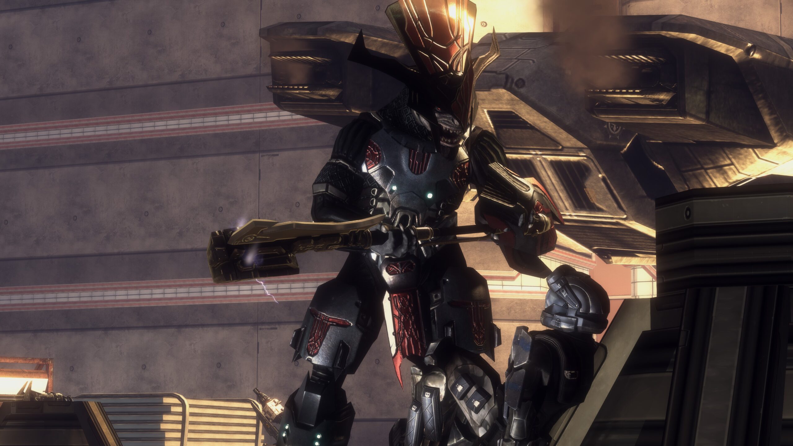 Halo 3: ODST screenshot of Bracktanus standing over an injured Romeo