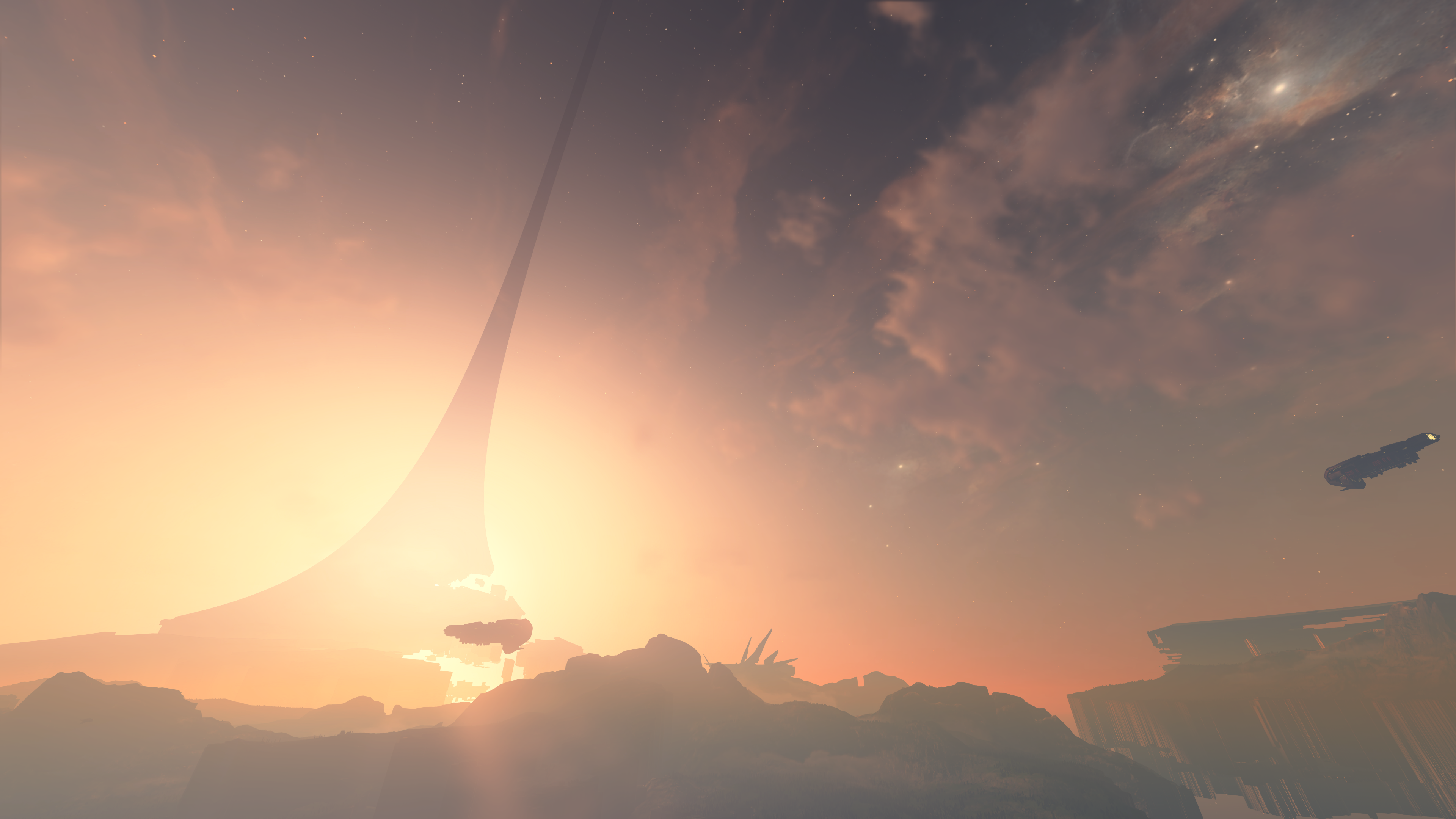 Halo Infinite screenshot of Zeta Halo's fractured horizon