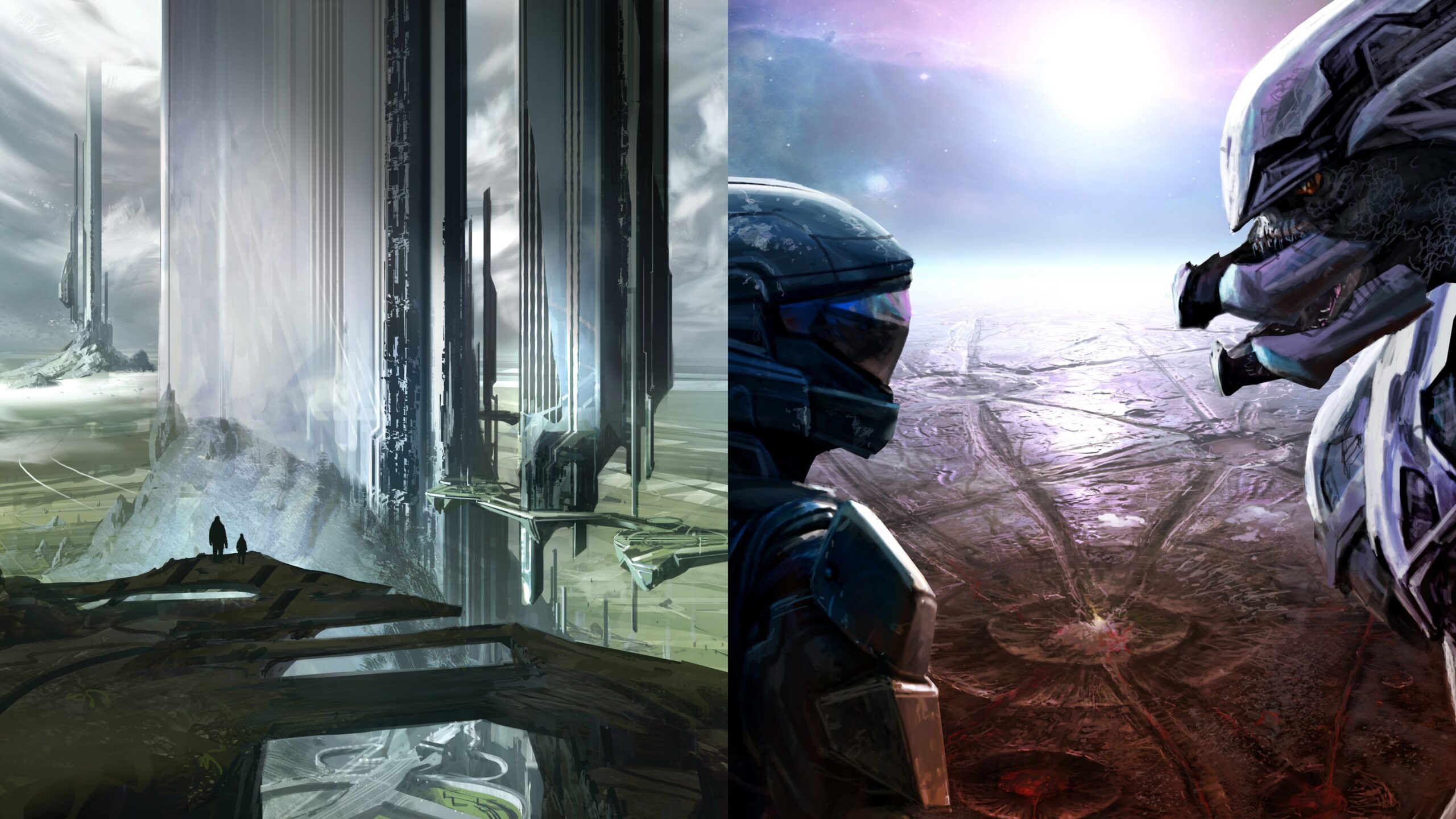 Cover art of the novels Halo: Cryptum and Halo: Glasslands