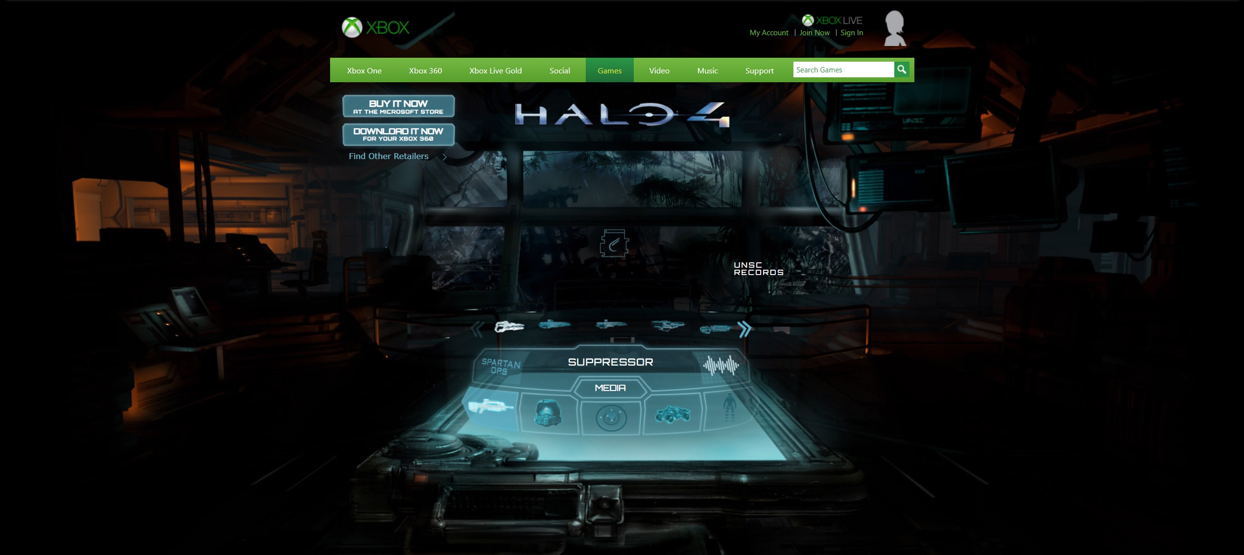 Screencap of Halo 4 E3 2012 promotional site