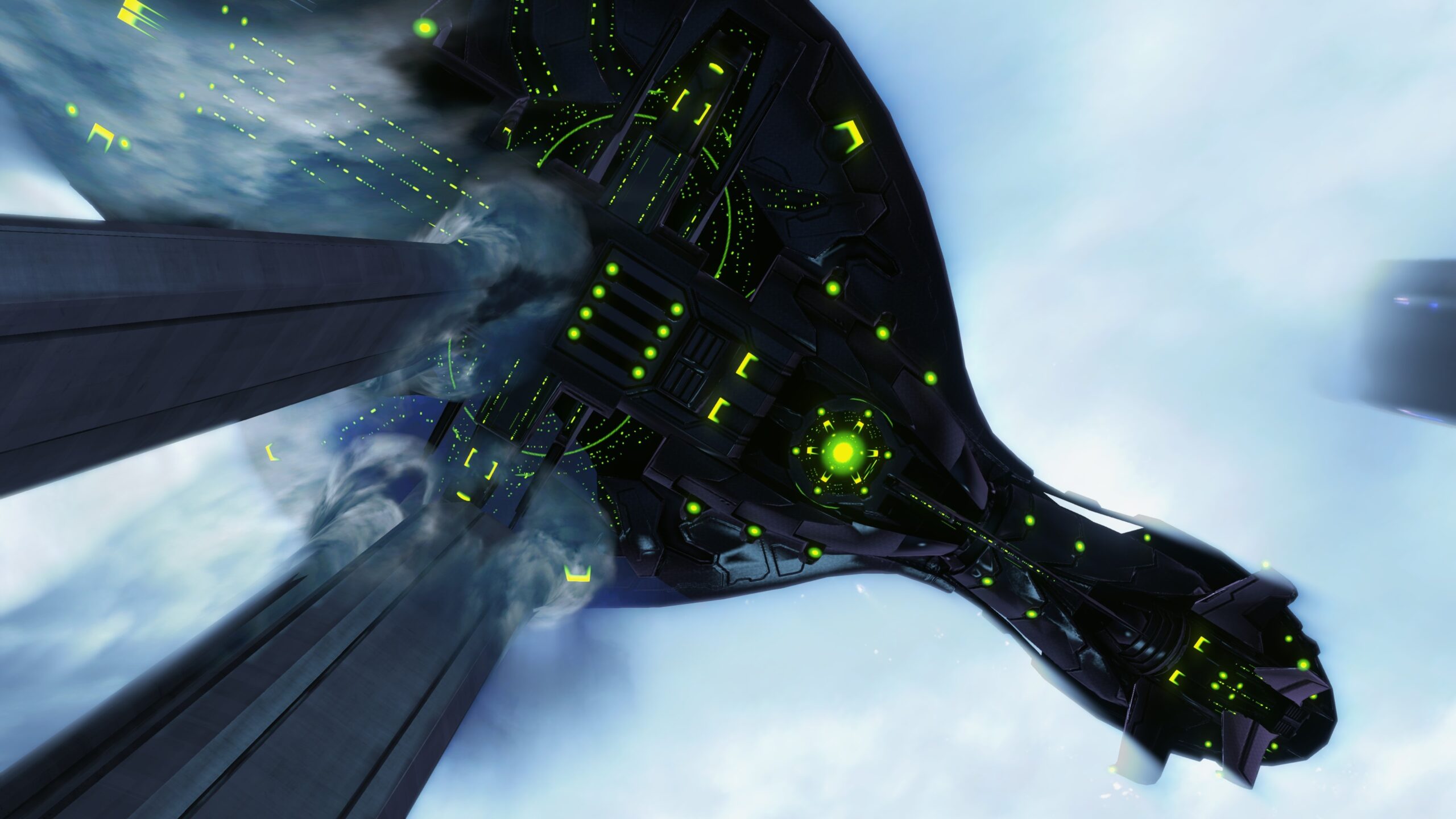In-game screenshot of the Zanar-pattern light cruiser Panom's Canticle seen in Halo 4 Spartan Ops