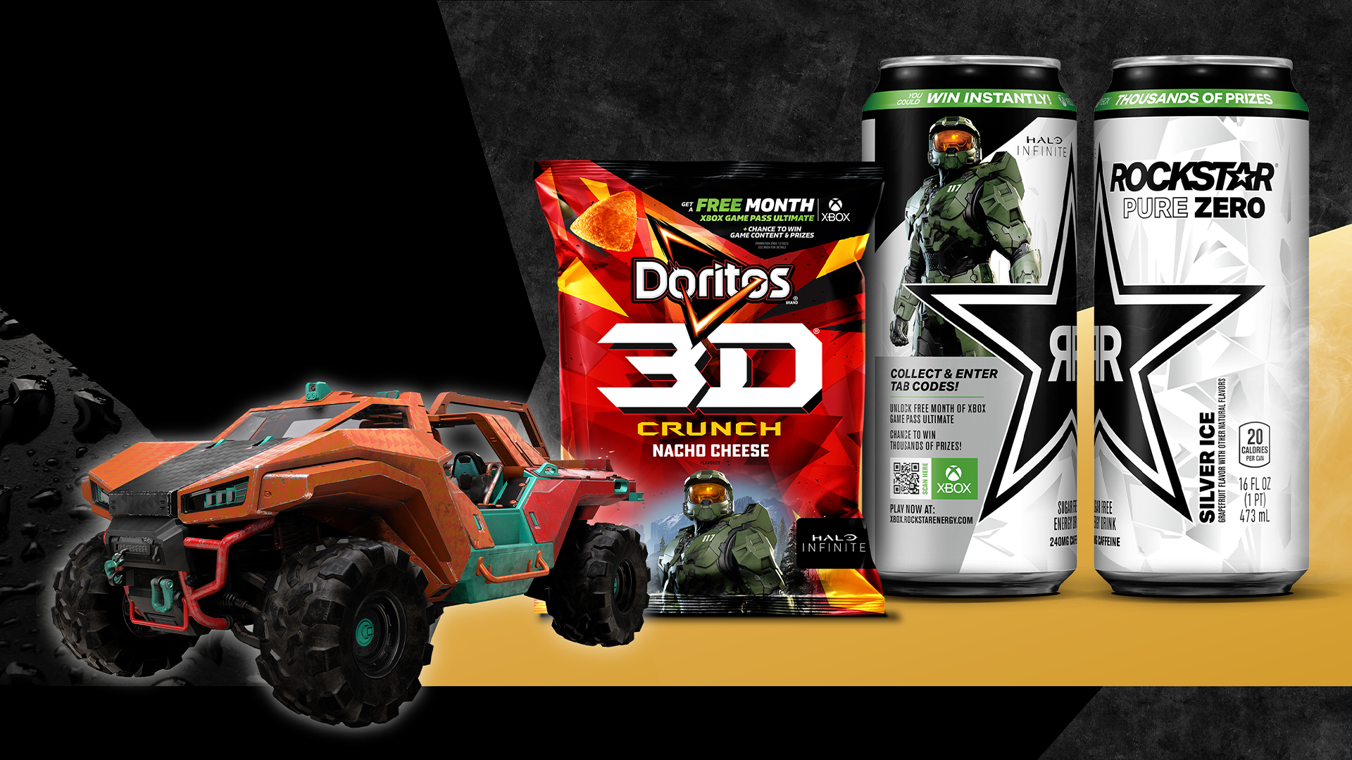 Rockstar and Doritos partnership with Halo and Razorback coating