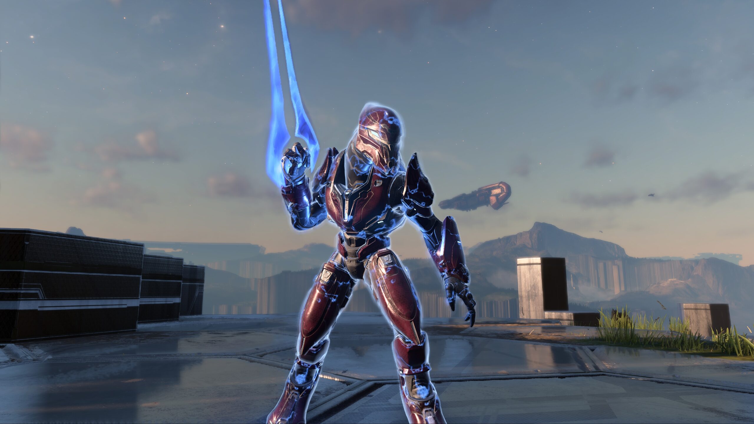 Halo Infinite screenshot of Okro 'Vagaduun wielding the Duelist Energy Sword