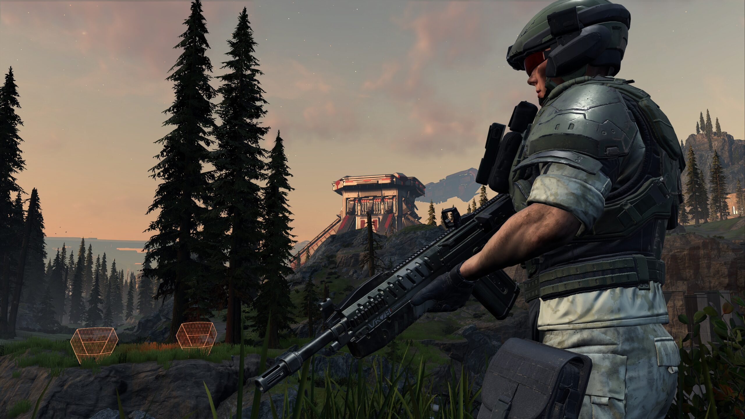 Halo Infinite screenshot of a marine on Zeta Halo