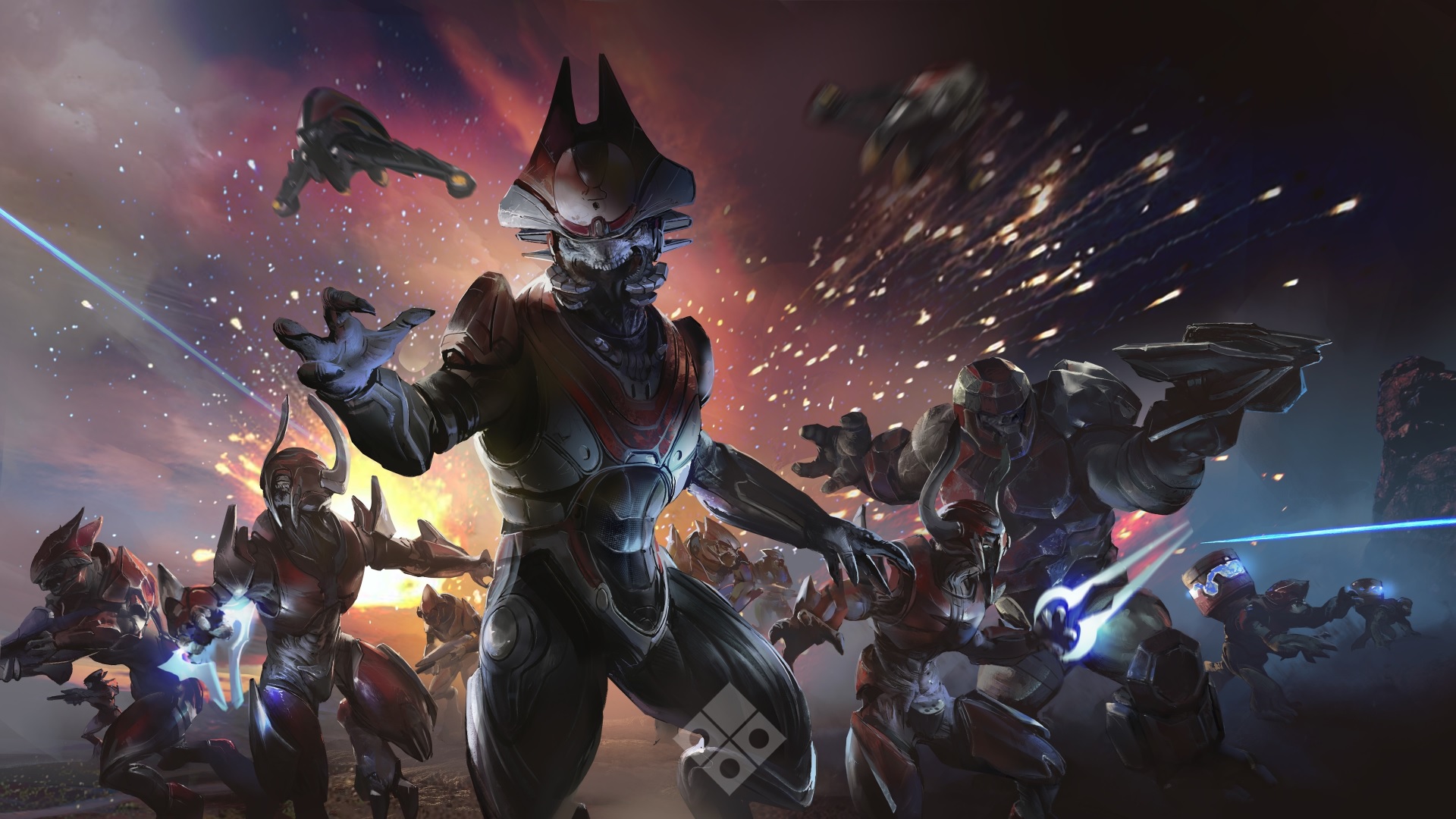 Canon Fodder header image of Halo Wars 2 art showing Let 'Volir leading a group of Banished forces