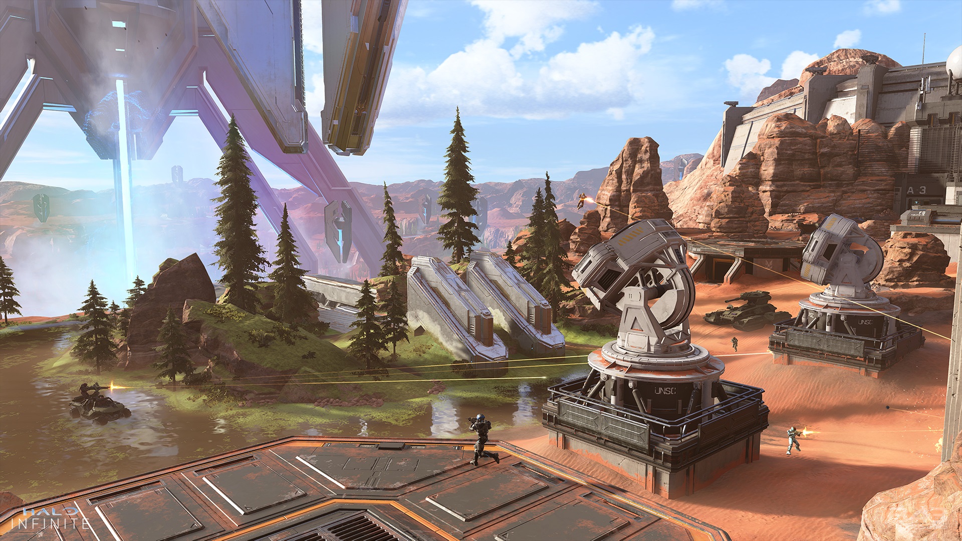 Halo Infinite screenshot of Season 3 map Oasis
