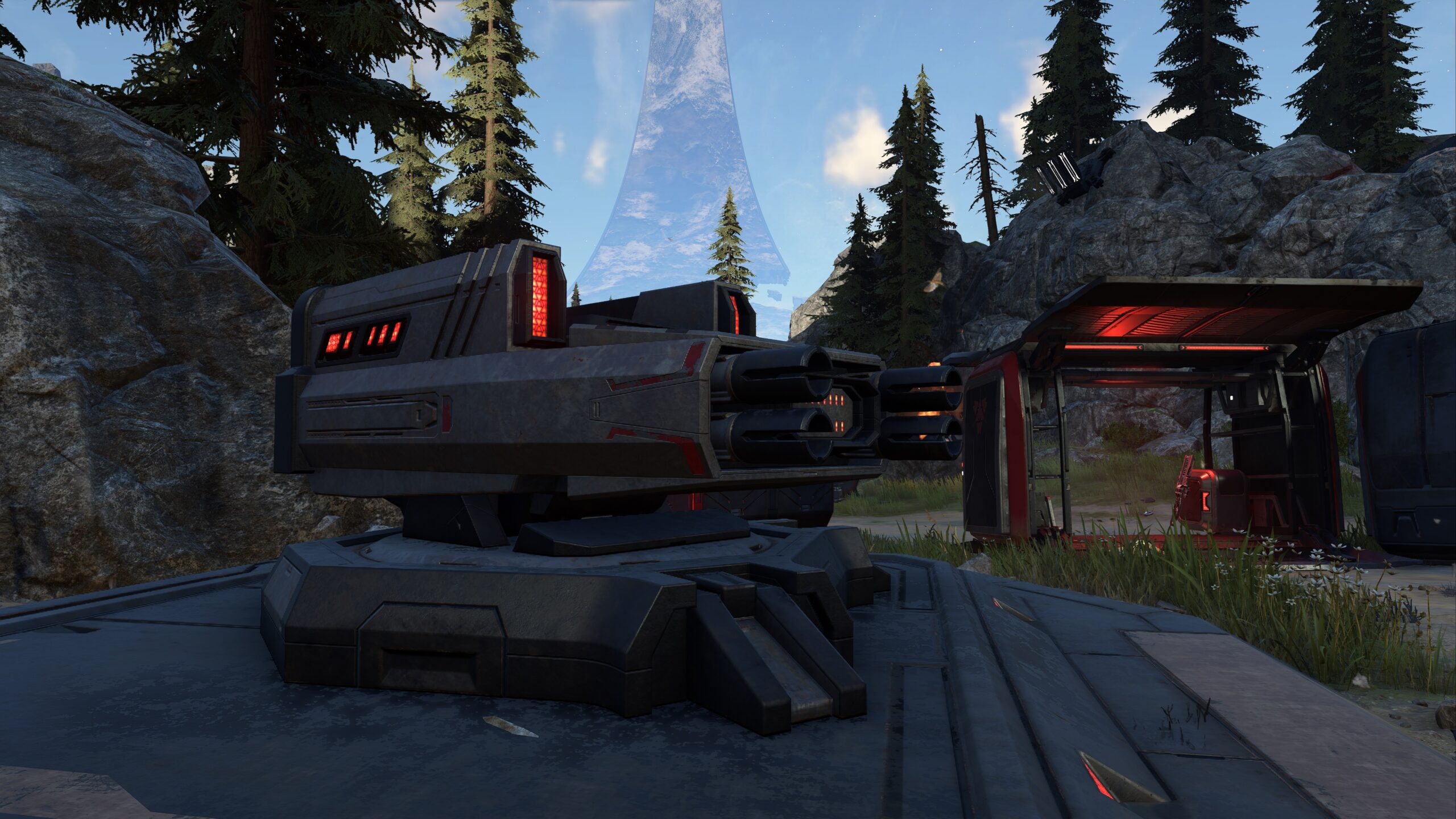 Halo Infinite screenshot of the Banished autoturret