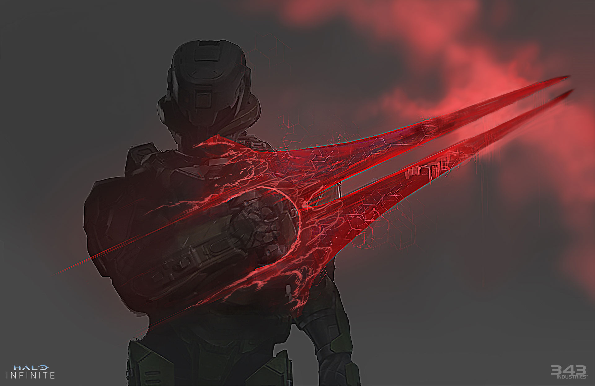 Halo Infinite concept art of the Infected Energy Sword