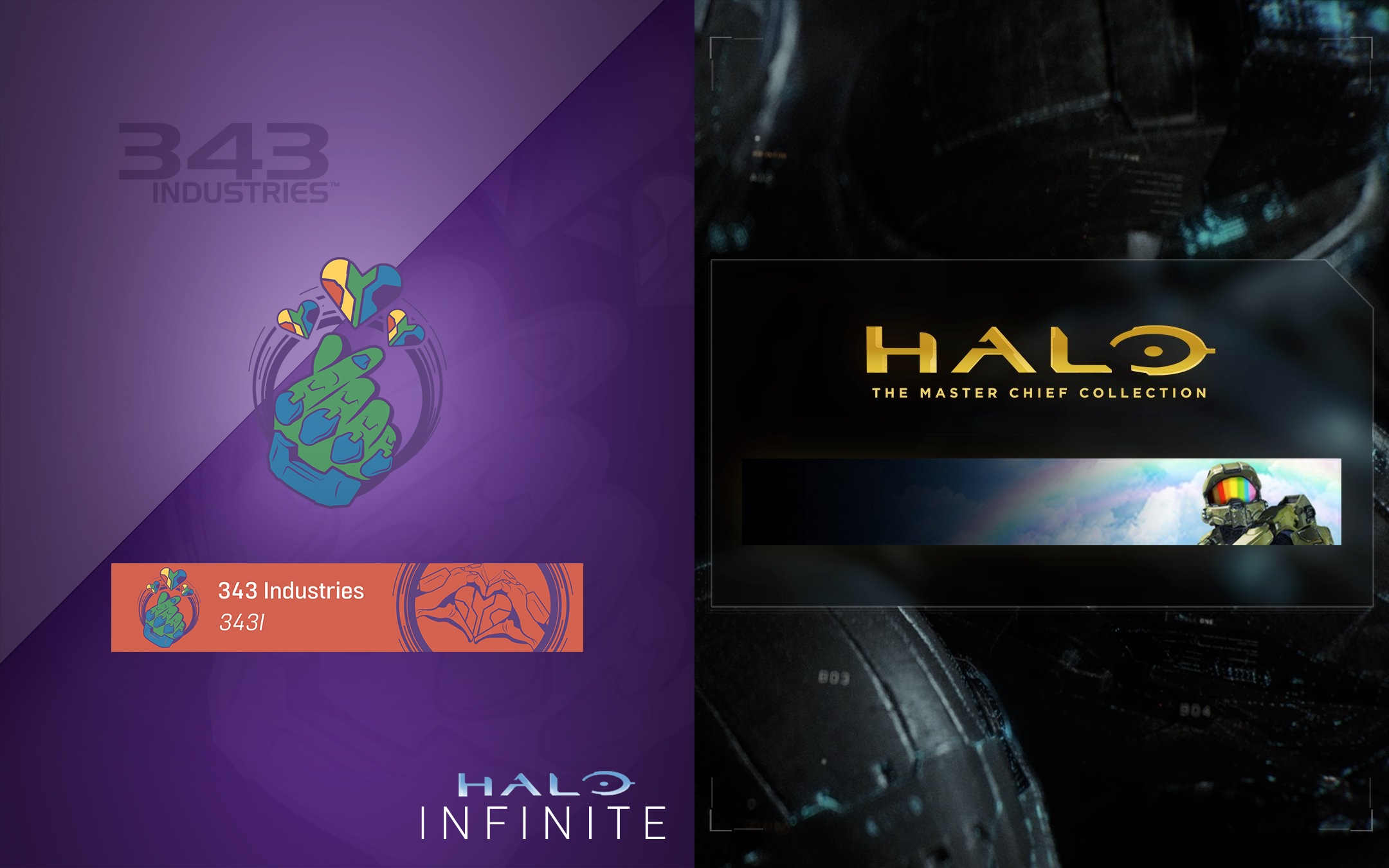Image of the Halo Infinite and MCC Unity emblems for Pride Month