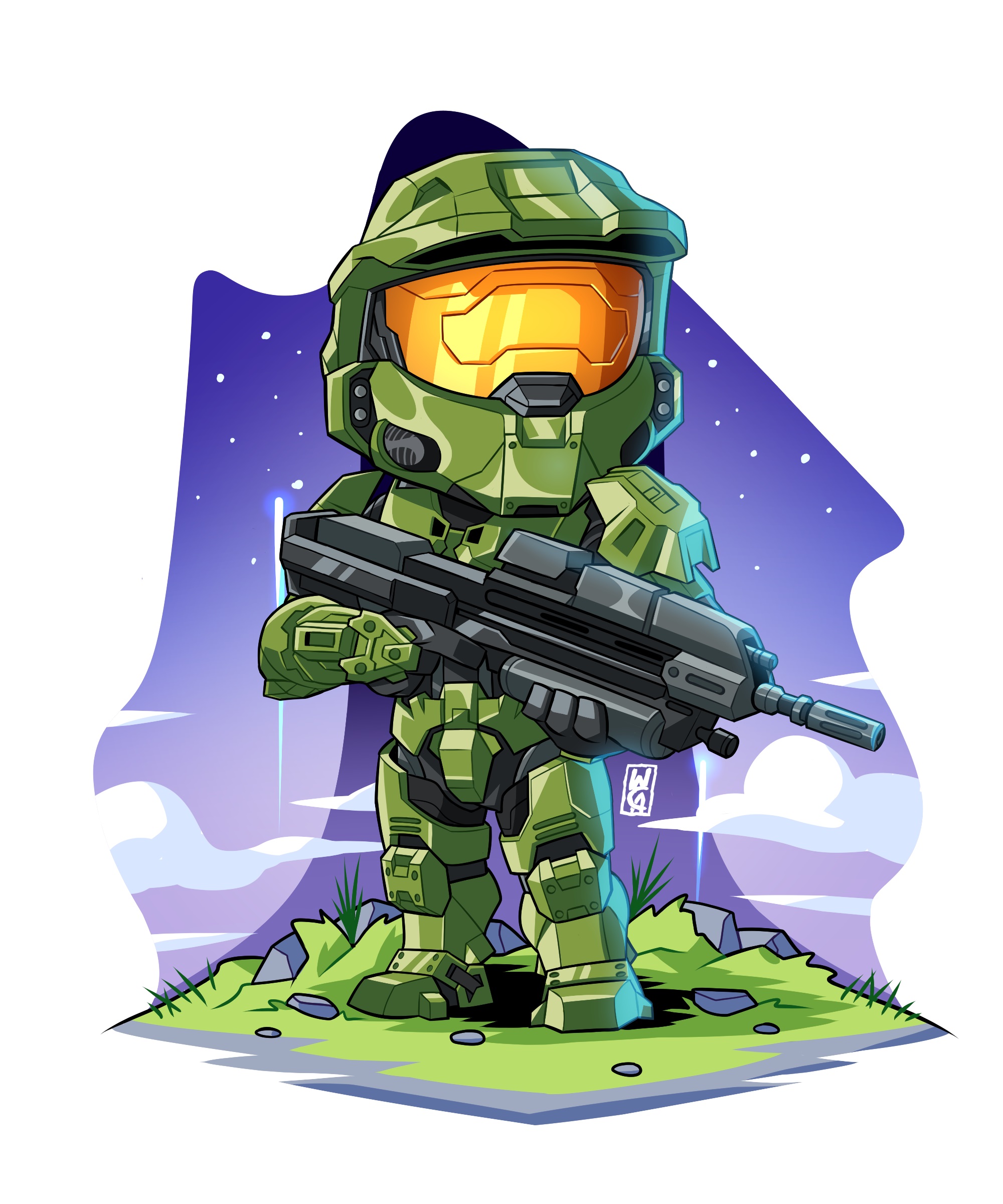 Master Chief art by Will Clements