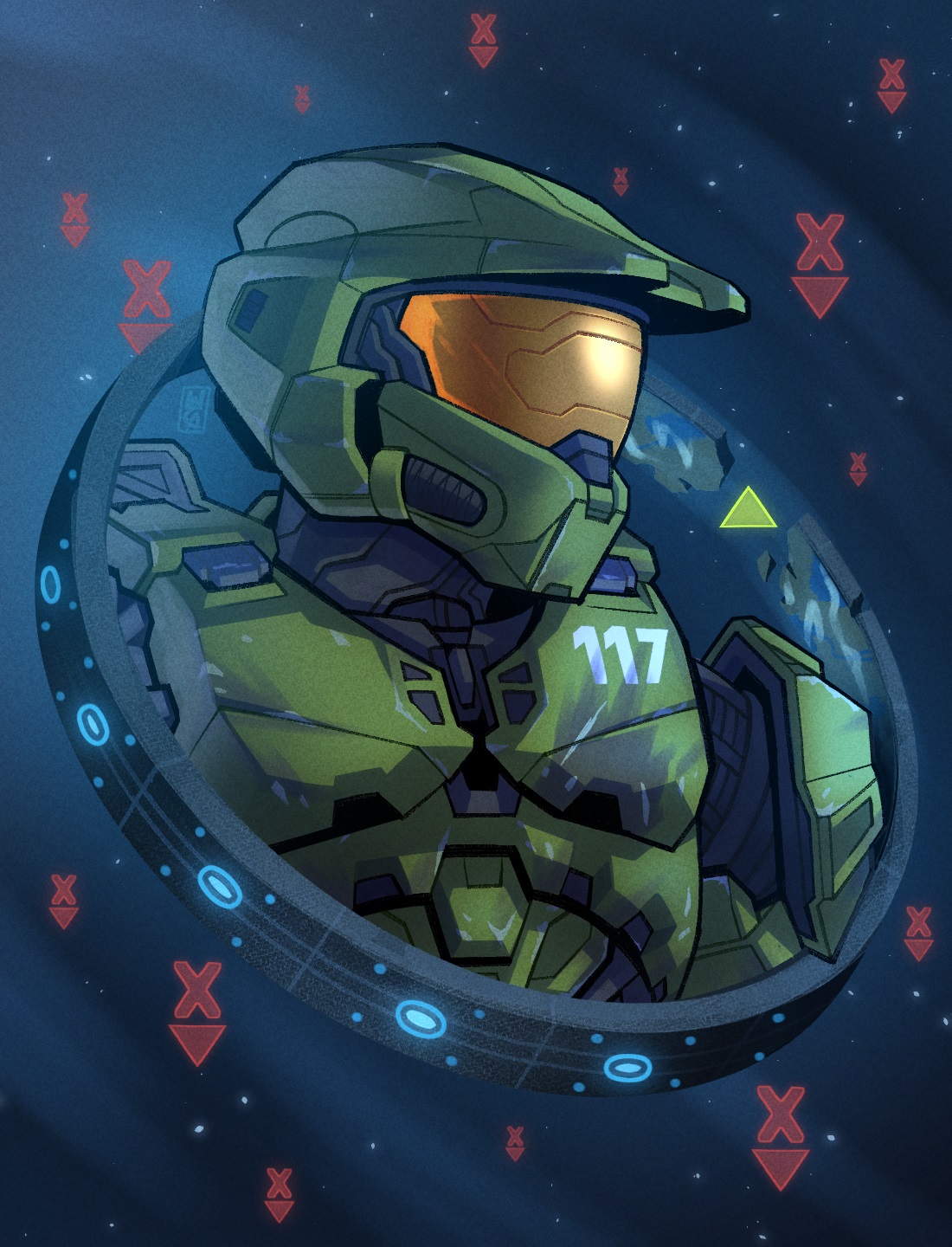 Art of the Master Chief and Zeta Halo by Will Clements