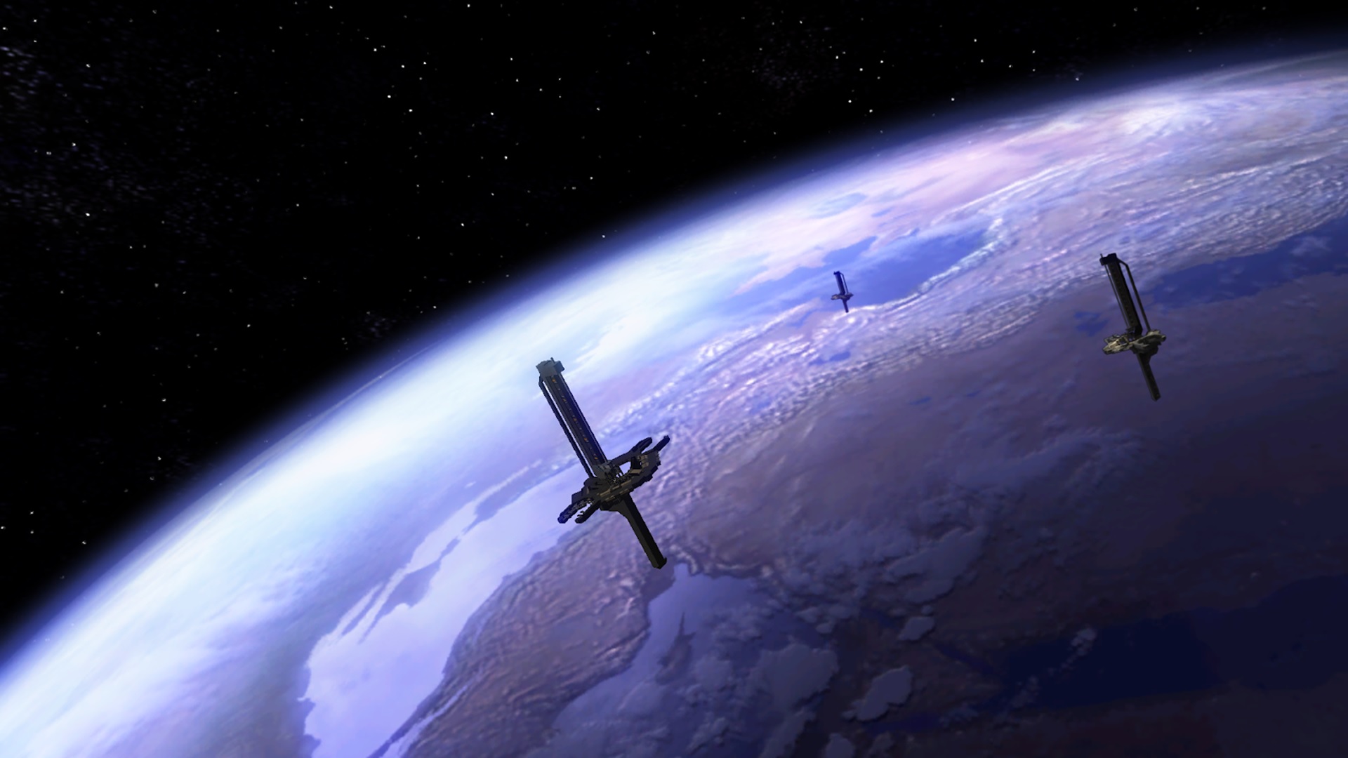 Digsite screenshot of Earth and orbital defense platforms