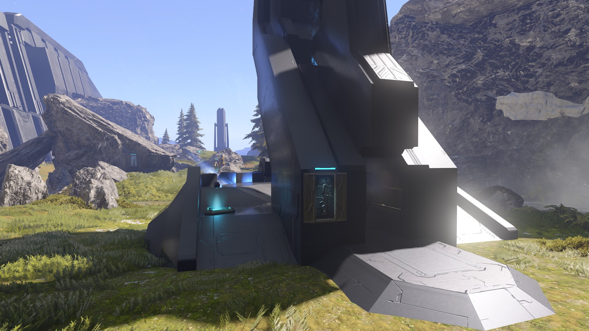 Captura de tela de Halo Infinite de uma versão Valhalla menor de Halo 3 feita na Forja