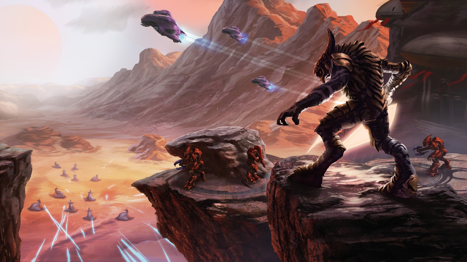 Halo Mythos artwork by Isaac Hannaford depicting Arbiter Thel 'Vadam on Sanghelios during the Blooding Years