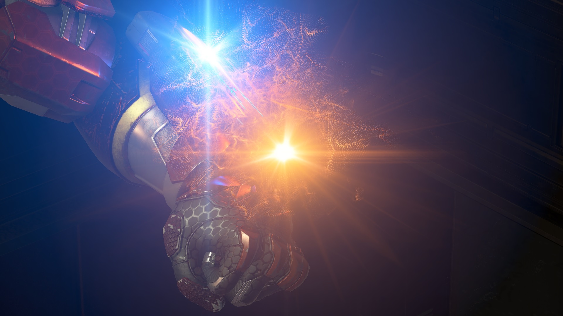 Halo Infinite screenshot of a Spartan's arm engaging the Quantum Translocator