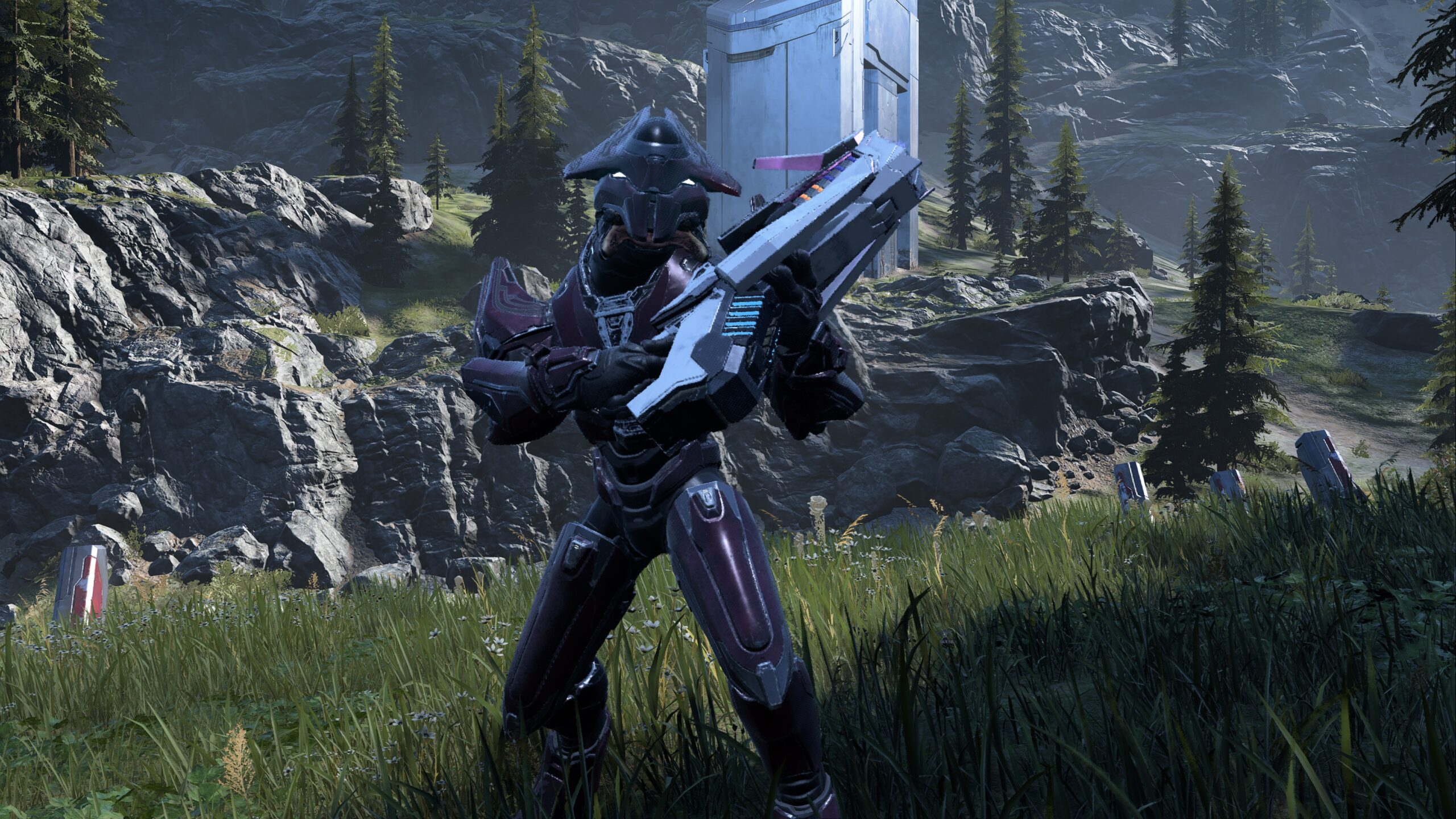 Halo Infinite screenshot of Thav 'Sebarim wielding the Arcane Sentinel Beam