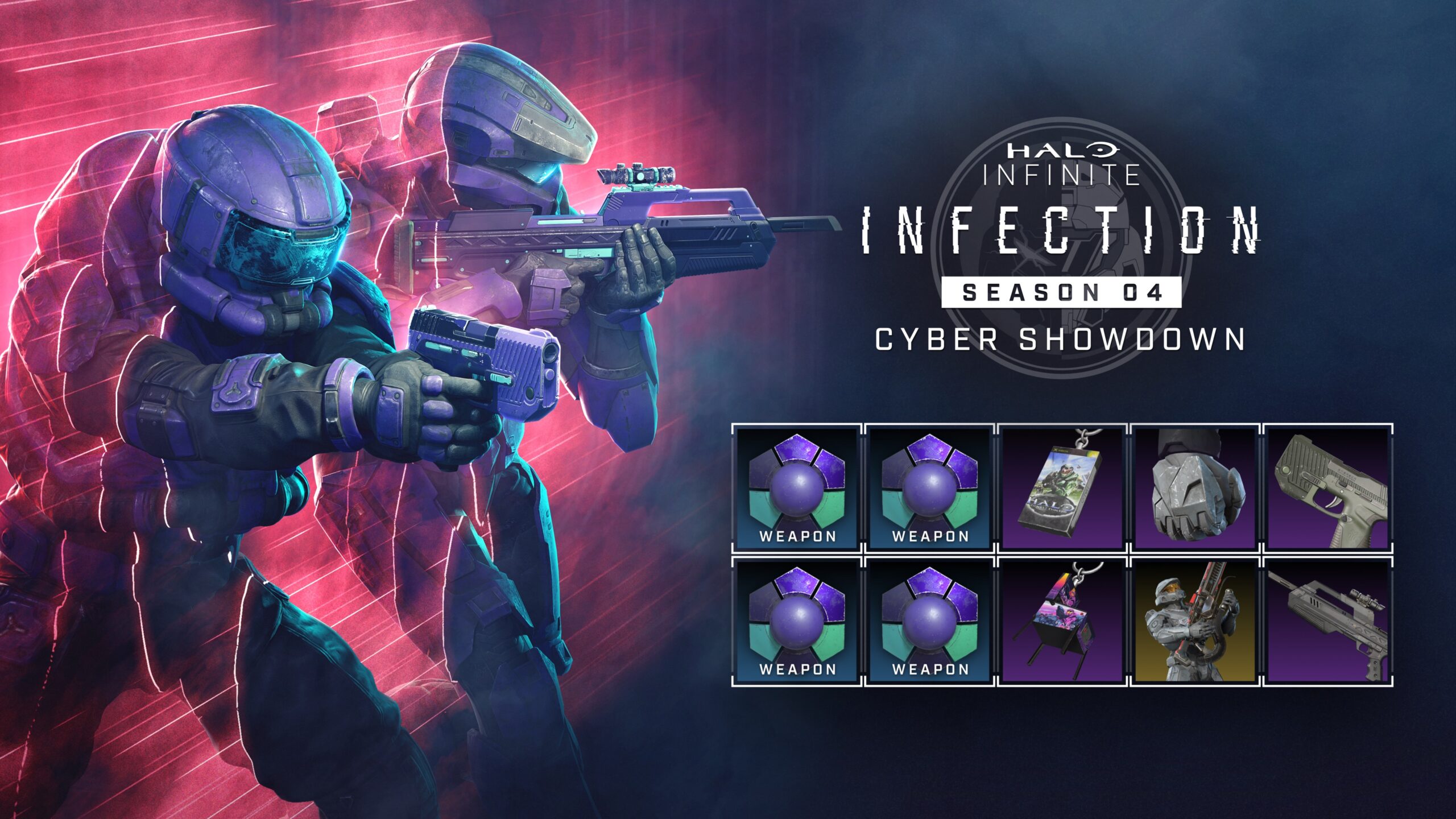 Halo Infinite image showcasing the rewards for the Cyber Showdown II event