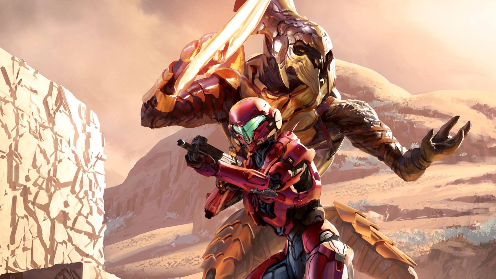 Halo: Outcasts cover art crop showing Arbiter Thel 'Vadam and Spartan Vale