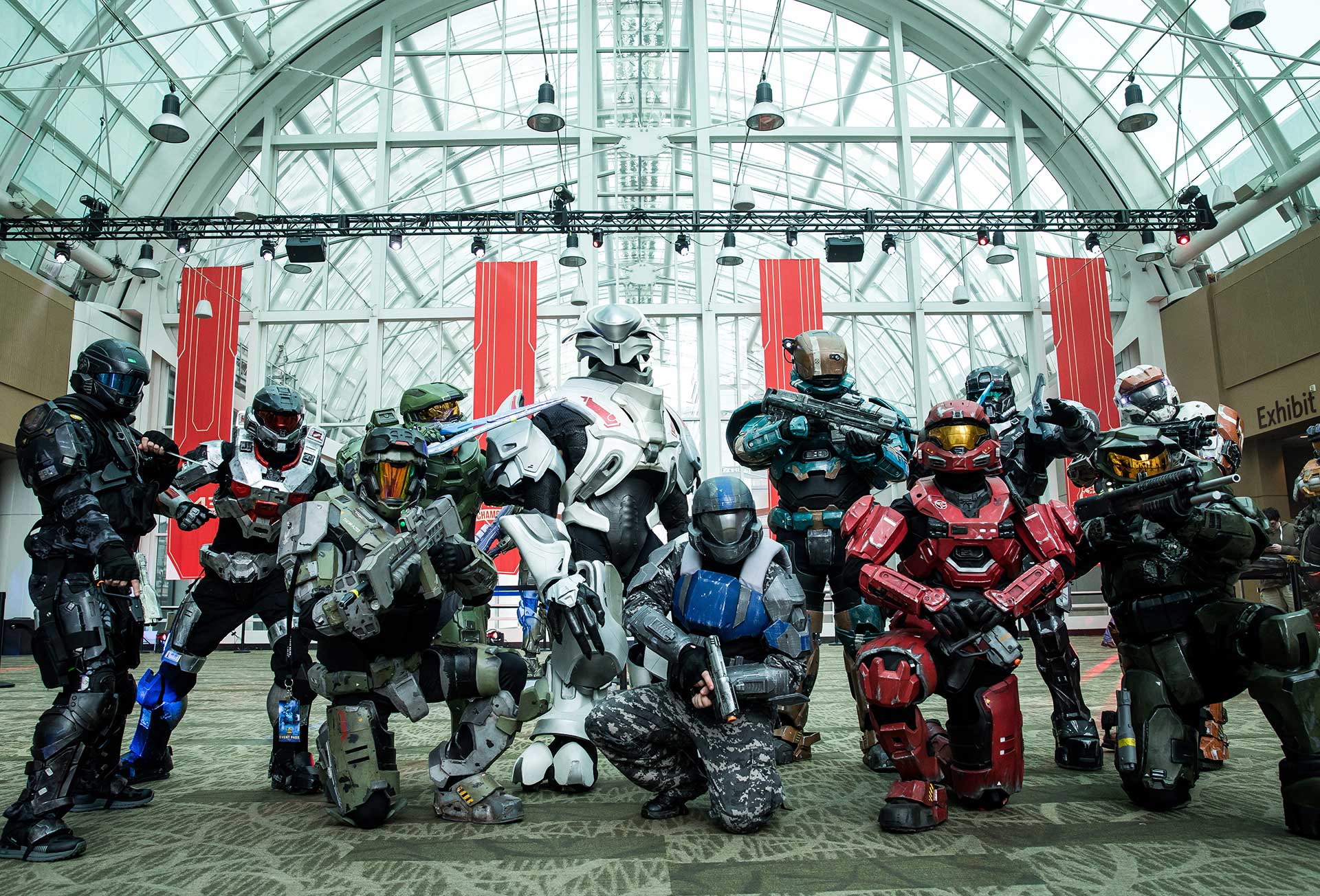 A group of cosplayers at the 2022 Halo World Championship.