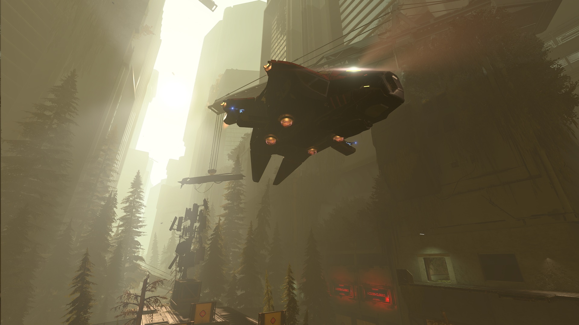 Halo Infinite screenshot of a Phantom on the Infinite Firefight Refuge Forge map