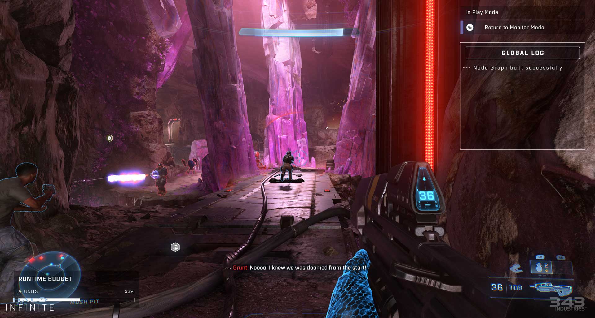 A screenshot of AI units fighting each other on Prism.