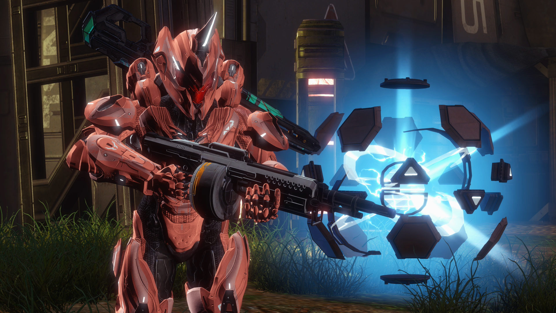 A multiplayer Spartan defends the Extraction site in Halo 4. 