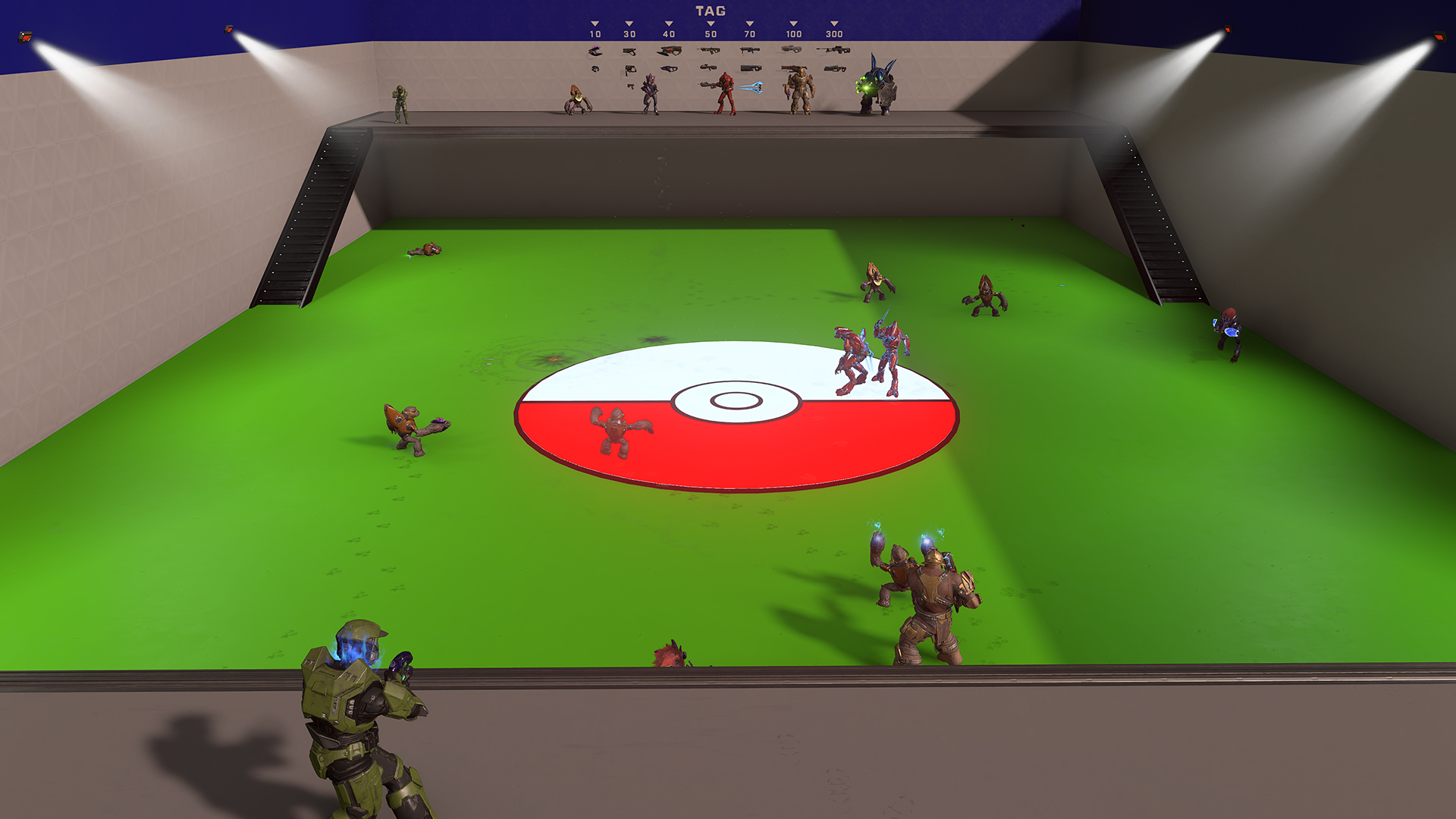 Recreation of a game allowing you to catch all the Halo enemies in one go.
