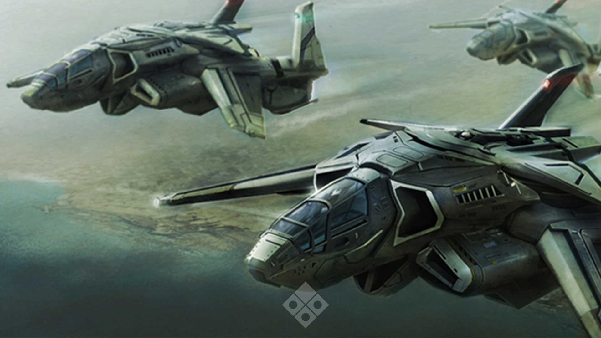 Halo Wars concept art of the Falcata fighter