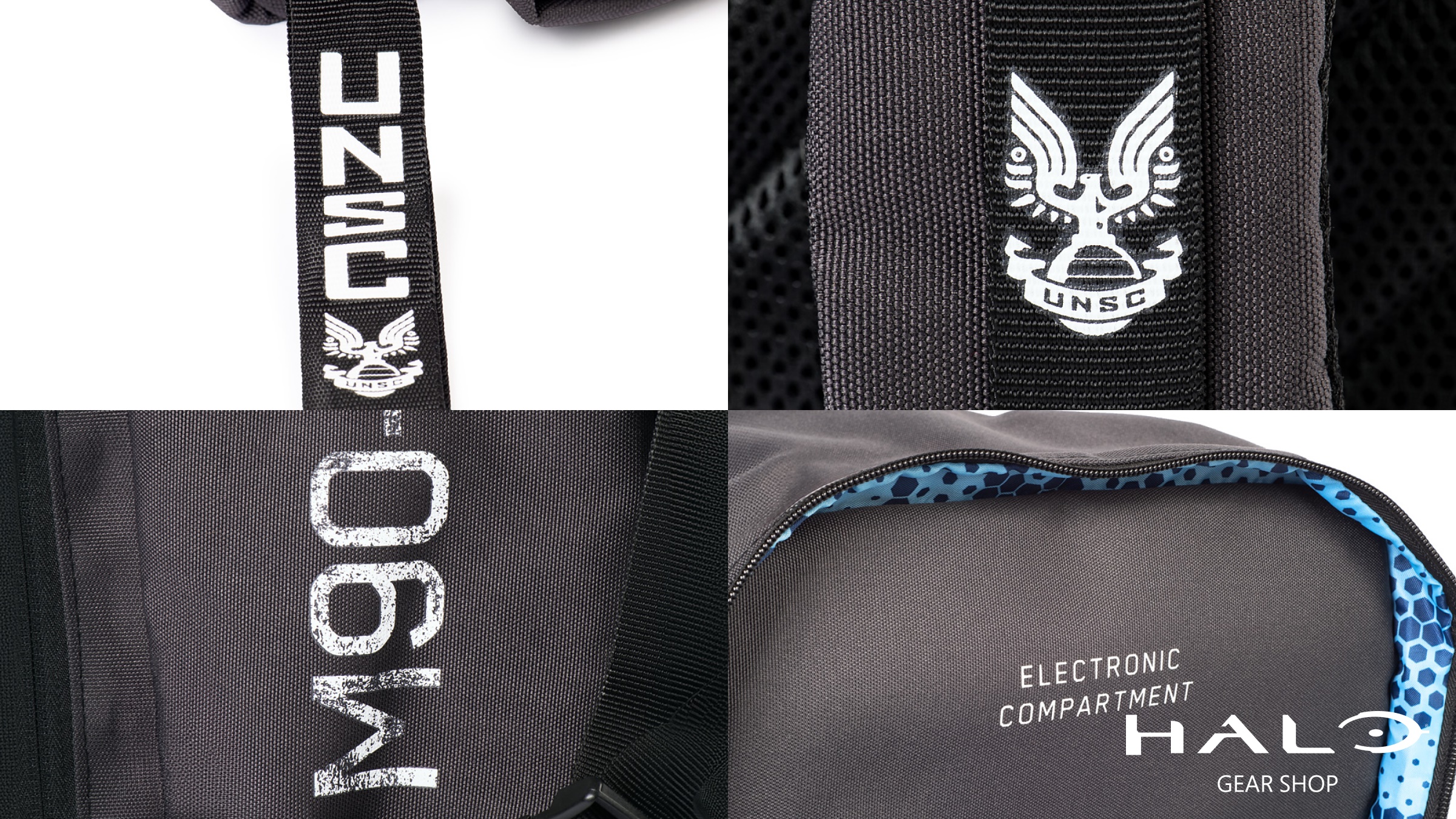 Image of details and decals on the Halo Tactical Backpack