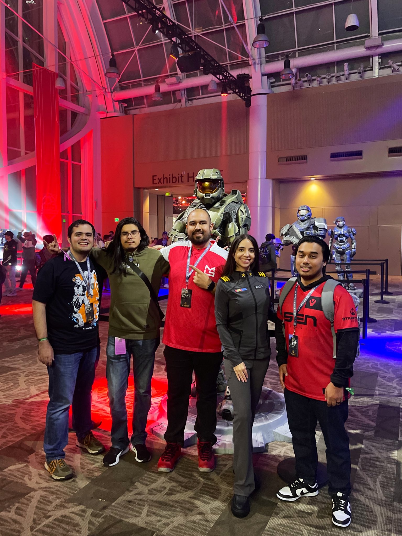 Photograph of Alyek with community members at the Halo World Championship