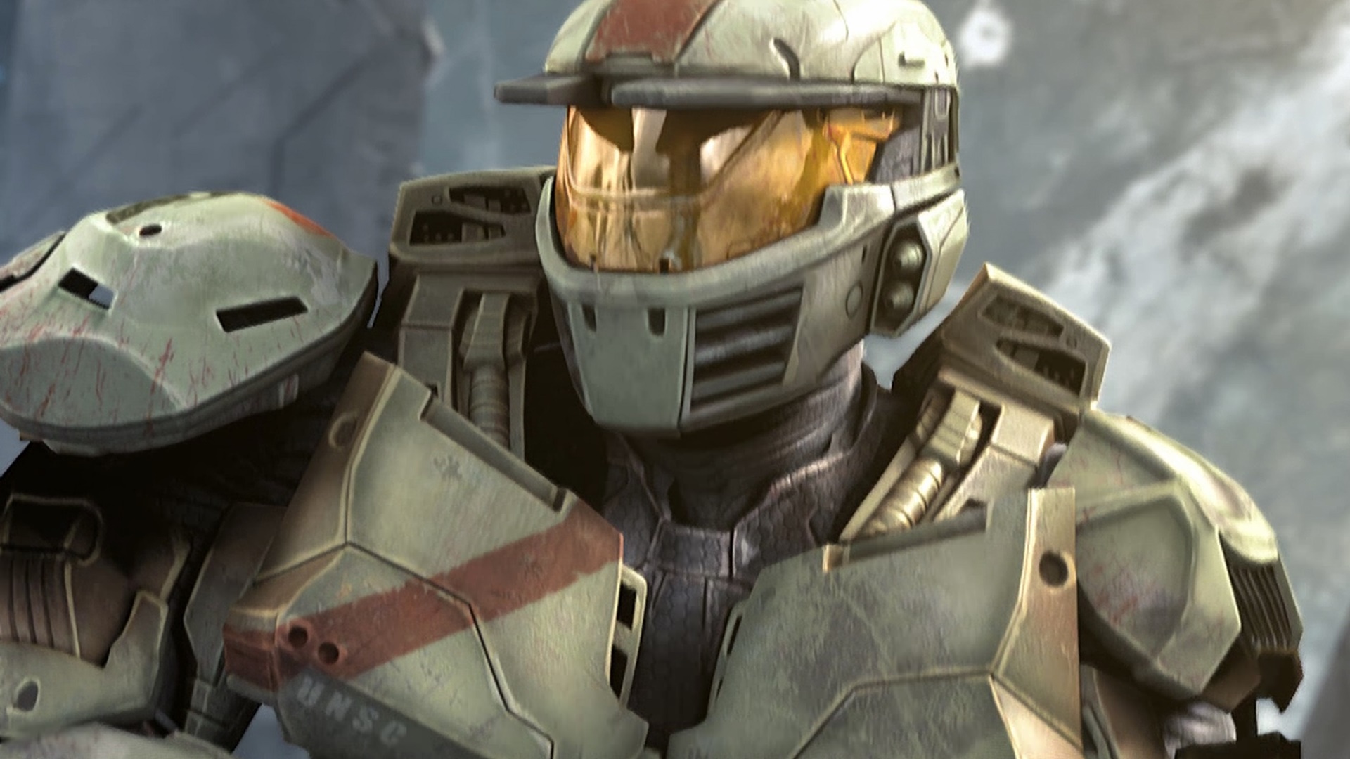 Halo Wars cinematic screenshot of Jerome-092 in Mjolnir Mark IV armor