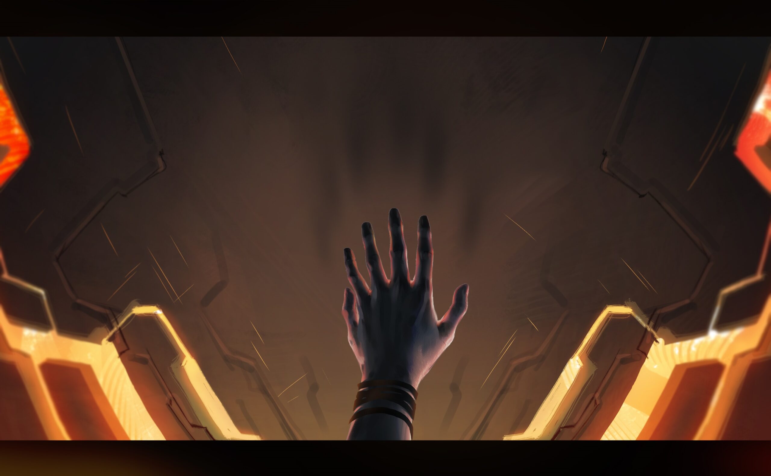 Art by iso_didacta of Bornstellar's hand reaching towards the Didact's Cryptum