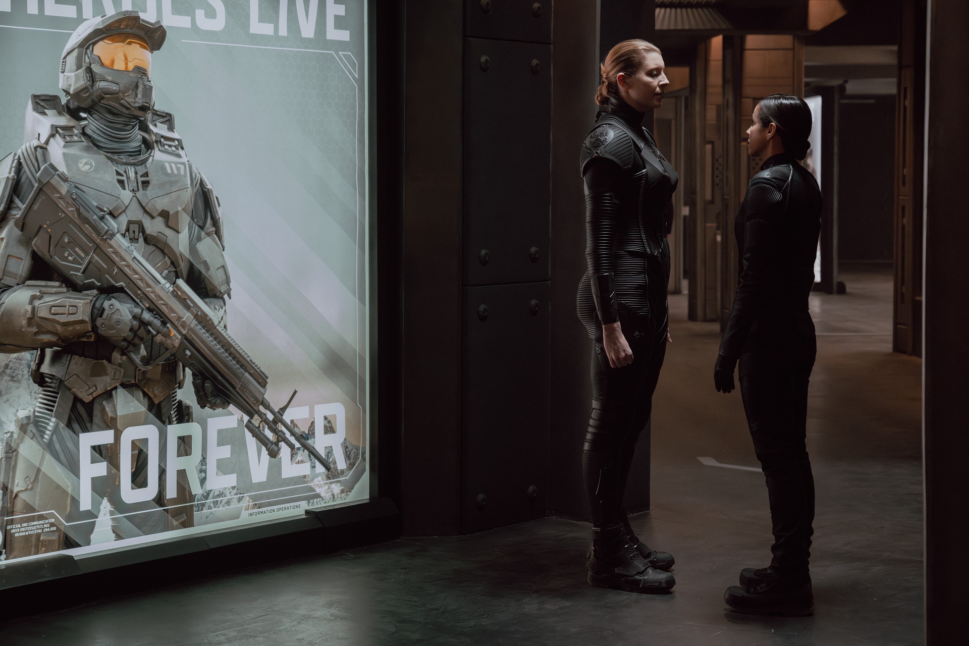 L-R Kate Kennedy as Kai and Cristina Rodlo as Corporal Perez Halo episode 6, Season 2, Streaming on Paramount+ 2024. Photo Credit: Adrienn Szabo/Paramount+