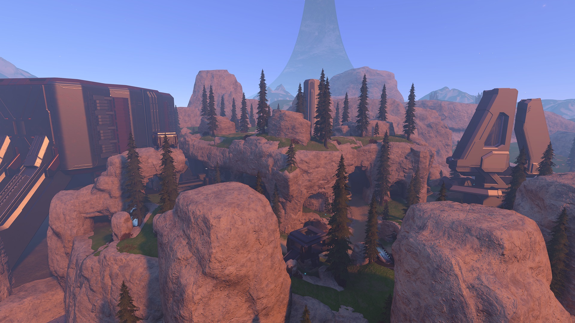 Halo Infinite screenshot of the Forge map Dawnbreaker