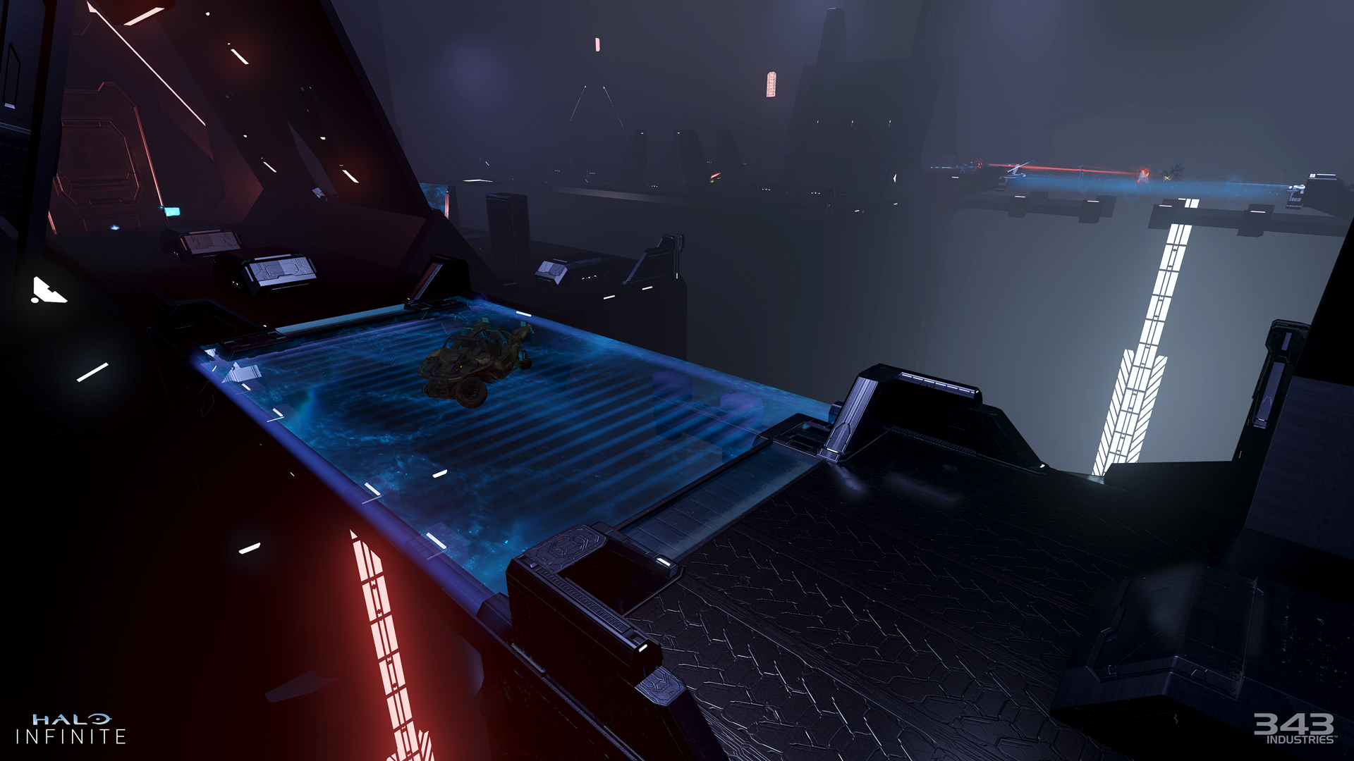 Halo Infinite screenshot of the Husky Raid map Formation