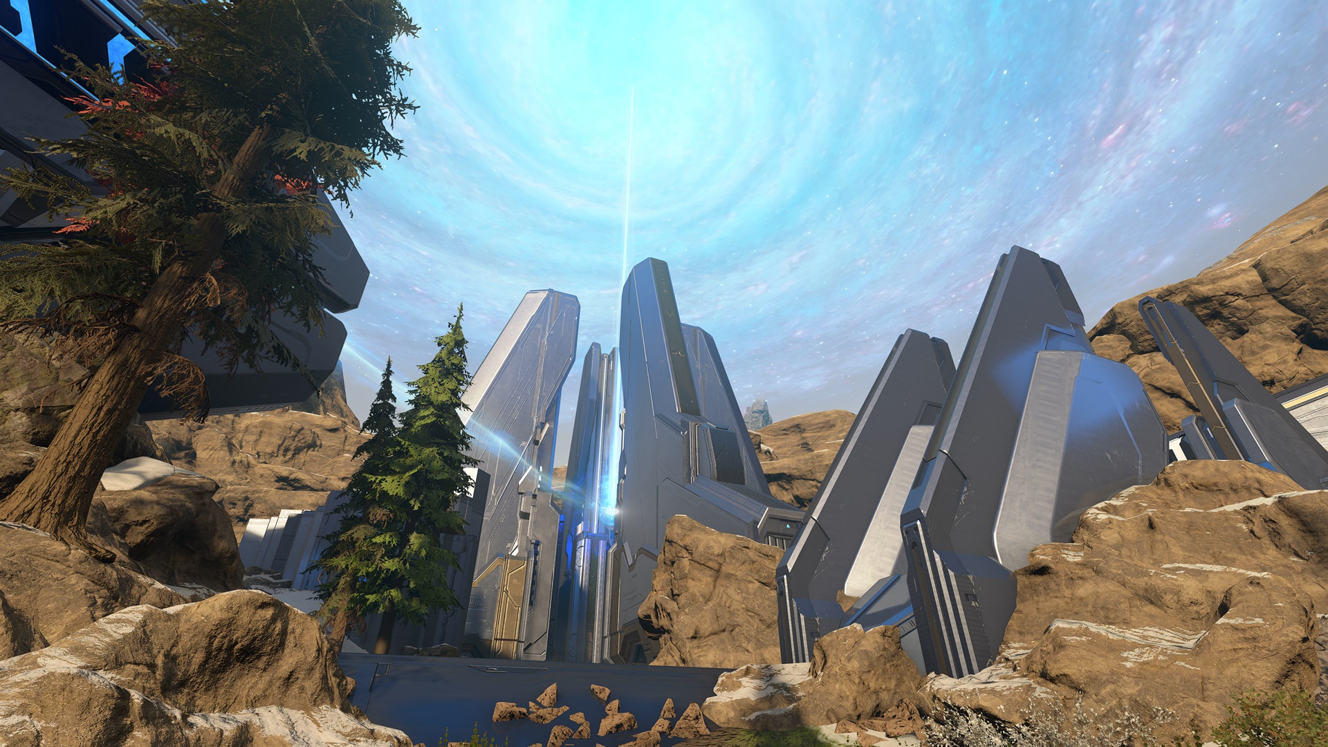 Halo Infinite screenshot of the Forge map Stormlight