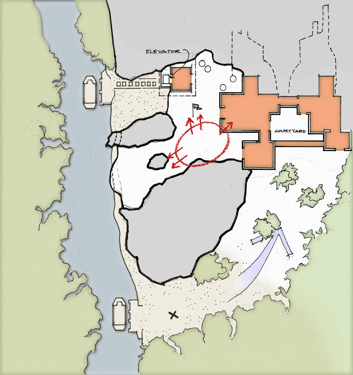 Blam Mountain rough layout. (Bungie design image.)